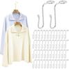 50 Pcs Stainless Steel + Silicone Hanger Connector Hooks, Space Saving Clothes Hanger Extender Hooks