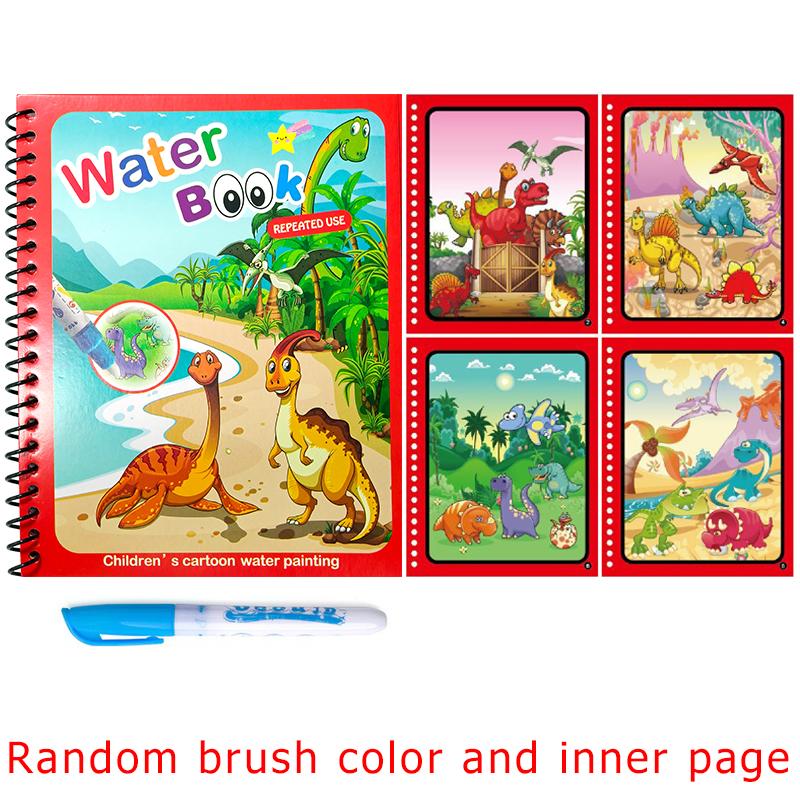 

1 Набор Книга для рисования водой Многоразовая Книжка-раскраска Монтессори Волшебный маркер Рисование водой Креативное граффити Руководство Подарок Мальчик Девочка ZYF