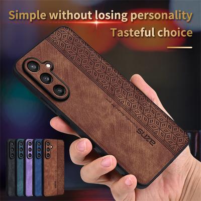 Pro Samsung Galaxy S24 Plus Zadní Kryt Skin Feel Nárazuvzdorné Kožené Pouzdro na Telefon Pro Galaxy S24 Plus Coque Capa Bumper