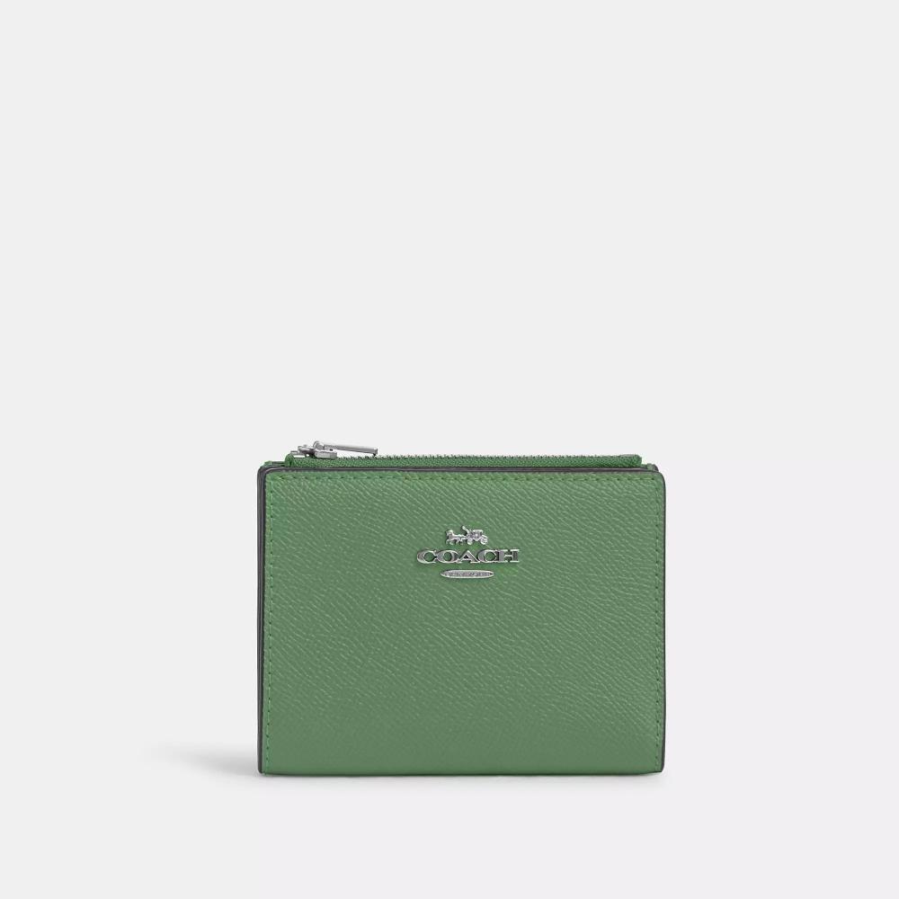 

Кошелек Coach Bifold серебристый, нежно-зеленый