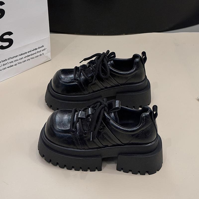 

Туфли на толстом каблуке Весна Новые Круглый носок Глубокий вырез Ремешок спереди Водонепроницаемая платформа Противоскользящие Износостойкие Высокие каблуки 35