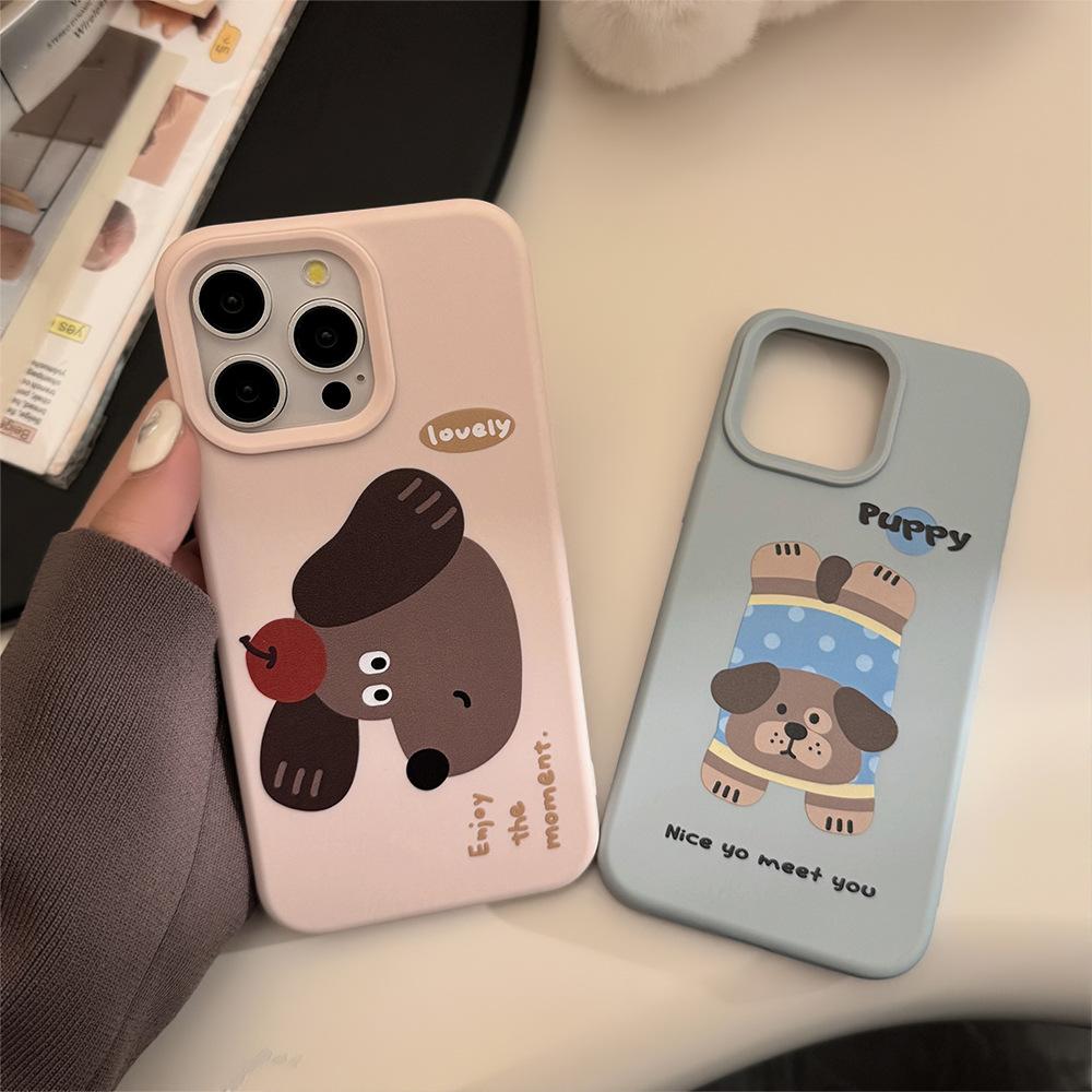 Nisch för IPhone17pro Max Telefonfodral för Apple Rolig Ins Stil Valp 14 för 15 Silikon