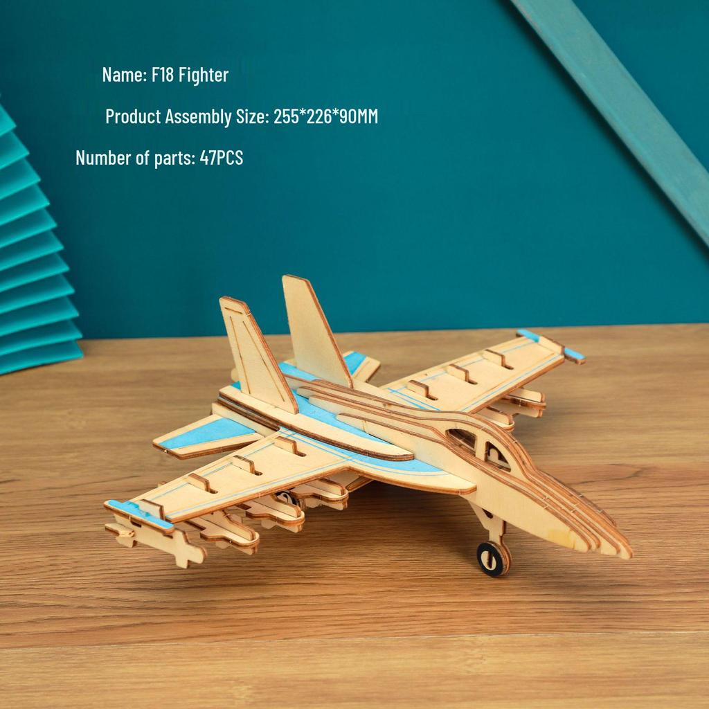 3D Wooden Fighter Bomber & Warship Puzzle Toy for Kids