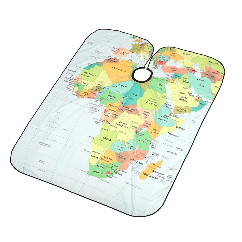 Vodotěsná kadeřnická velká střižná pláštěnka nastavitelná profesionální s potiskem mapy kadeřnická zástěra