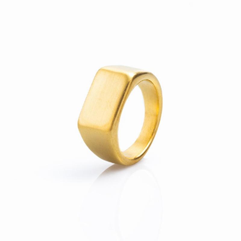 New Unisex Titanium Steel Ring Simple Rectangular Pattern Able Jewelry for Men & Women Valentine's Day Gift Size 7-13