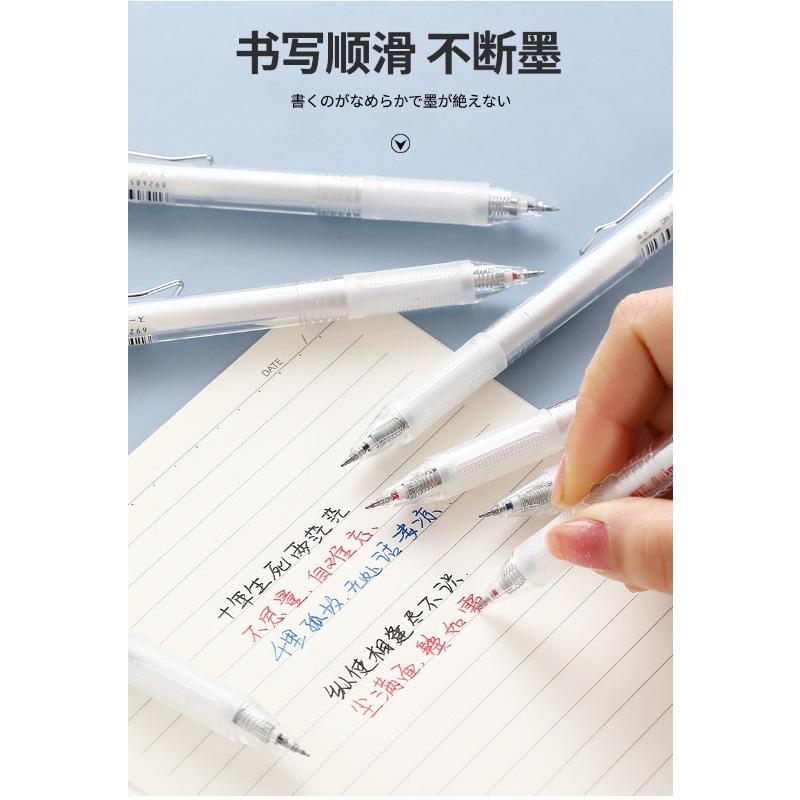 Japanese Minimalist Style Transparent Barrel 0 5mm Retractable Quick Dry St Tip Neutral Gel Pen