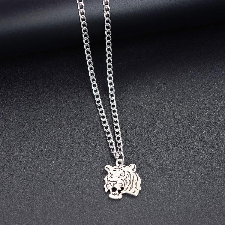 Retro Trendy Cool Titanium Steel Necklace Men's and Women's Hip-hop Personality Square Brand Cross Pendant Japanese and Korean Fashion Street