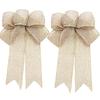 (2-teiliges Set/Packung) 24cm Bandschleife Weihnachtsbaumkranz Dekoration Leinen Schleife DIY Party Basteldekoration