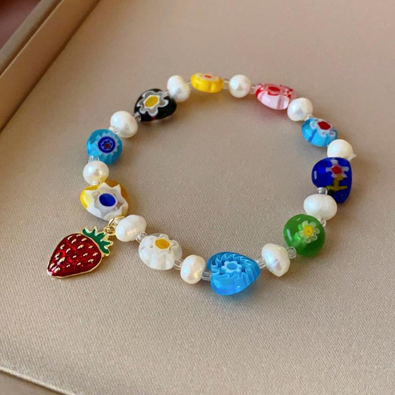 Retro Geometrický Náramek ze Sladkovodních Perel - Módní Pokročilý Design Šperků pro Ženy