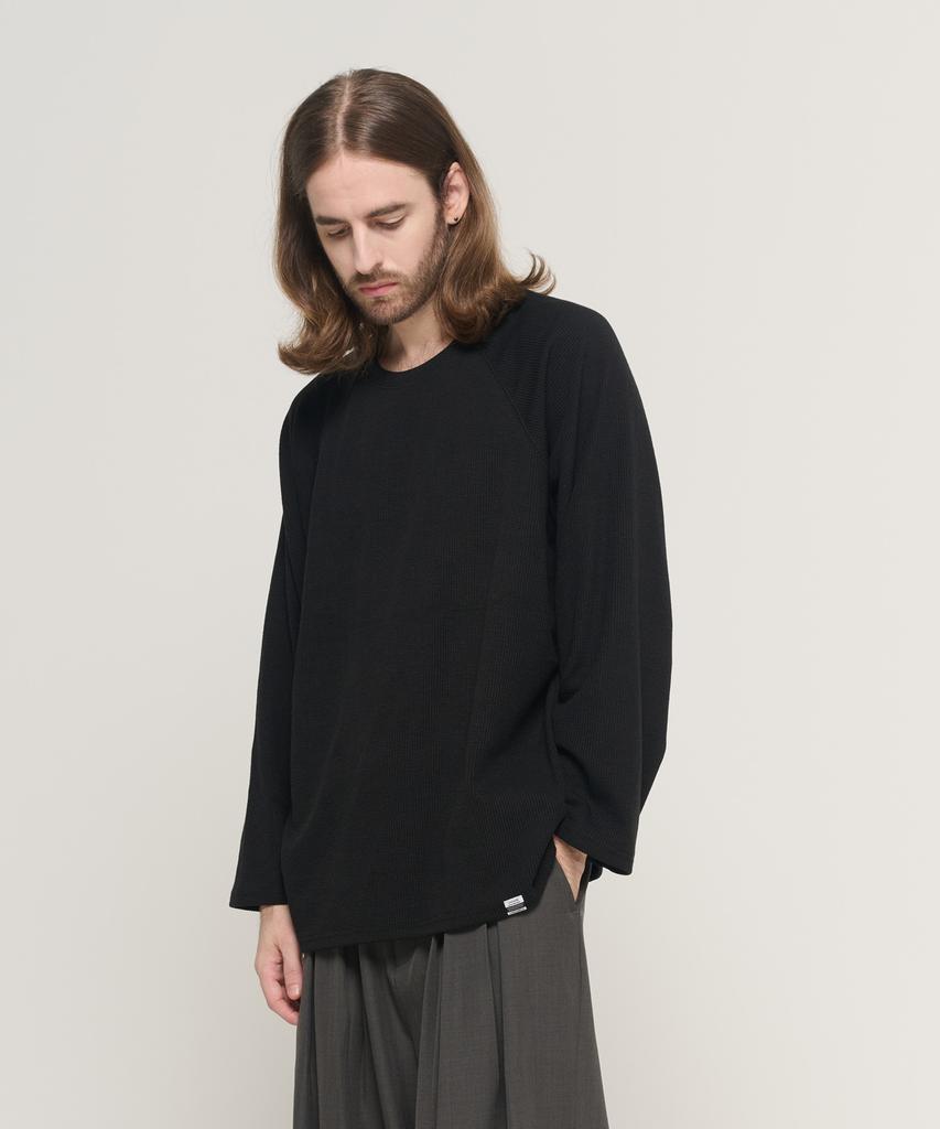 CARGOBROS Soft Raglan Layered Long Sleeve Knit (Black)