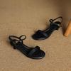 Krazing Pot Cow Skin Thin Med Heels Concise Style Summer Size 42 Basic Clothing Dating Women Sandals
