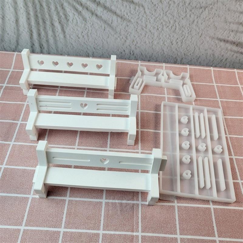 Parkbänke Silikonform Stuhlbänke Beine Gipsform Herzförmige Gipsformen Handgemachte Harzgussform Wohndekore