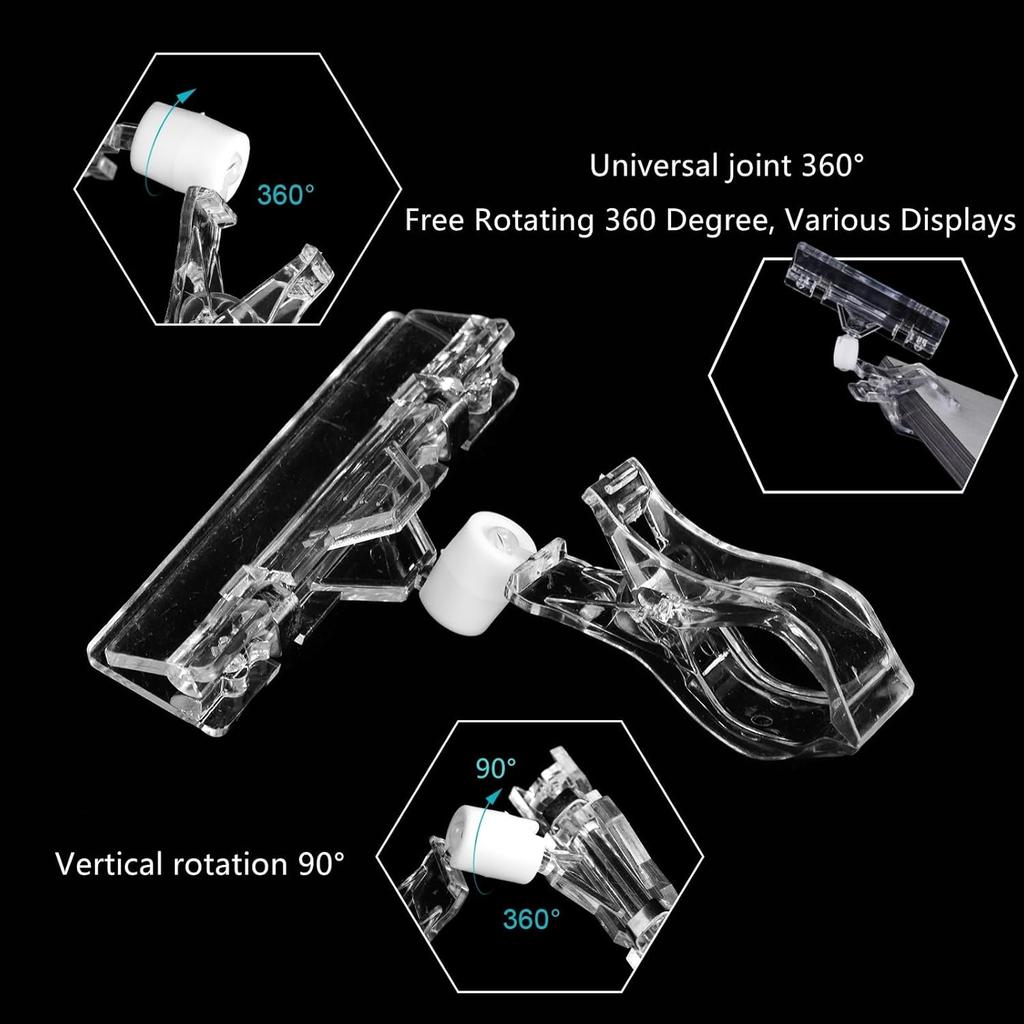 Xiaomi 10/5PC Sign Clips for Retail Display Double Sided Sign Holder Clips Clear Acrylic Price Sign Clamps Merchandising Rotatable Clip