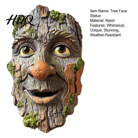 Tree Trunk Decoration Face Garden Statue Whimsical Man Hugger Eco-friendly Decor Sculpture for Outdoor Yard Planter Pot Wall Art