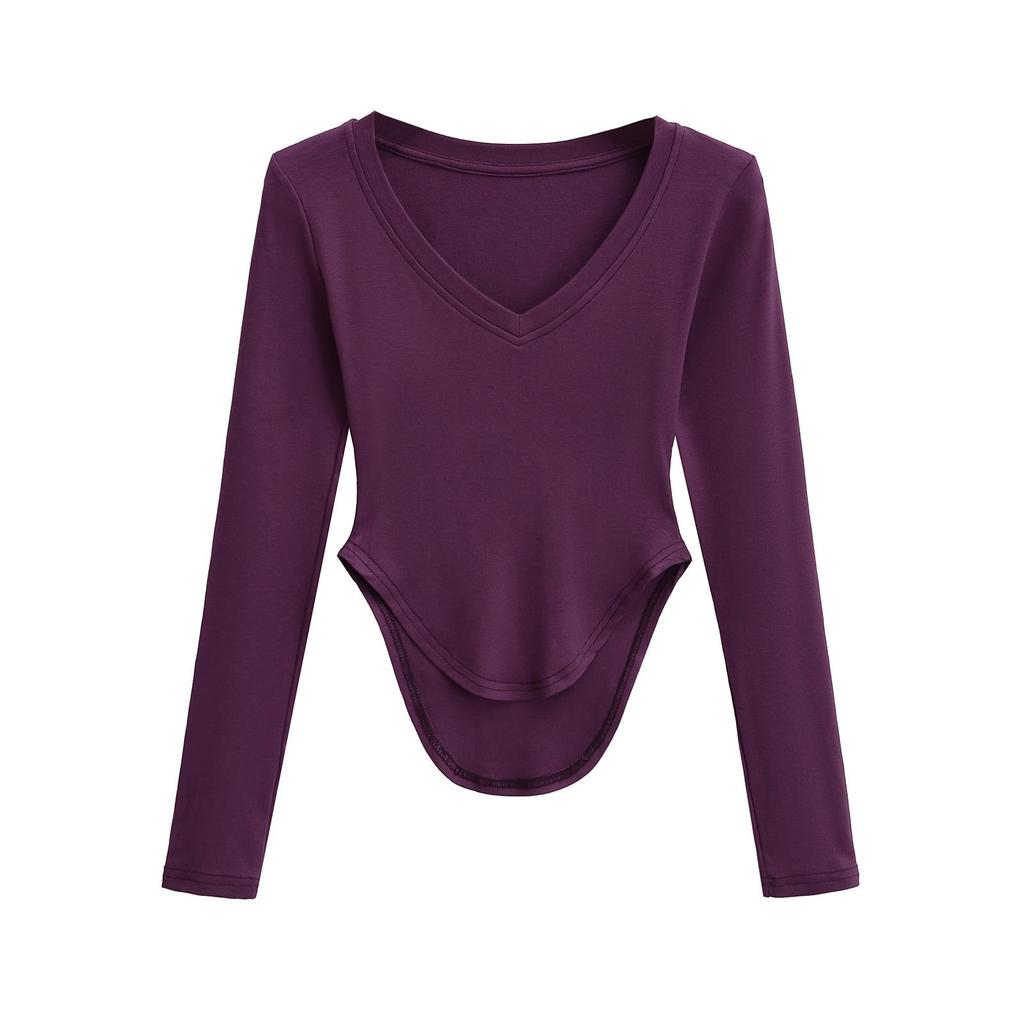 Spicy Girl Sweetheart Neck Slimming Long Sleeve Fitness Top for Women - Spring/Summer Collection