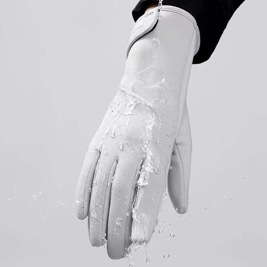 Autumn and winter gloves for women, warm, windproof, cold proof, waterproof, velvet, anti slip, foldable outdoor cycling sports