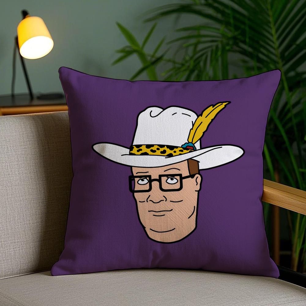 K-King Of The H-Hill Cushion Cover Soft Short Plush Double-Sided Printing Home Decor Machine Washable Pillow Case Gift