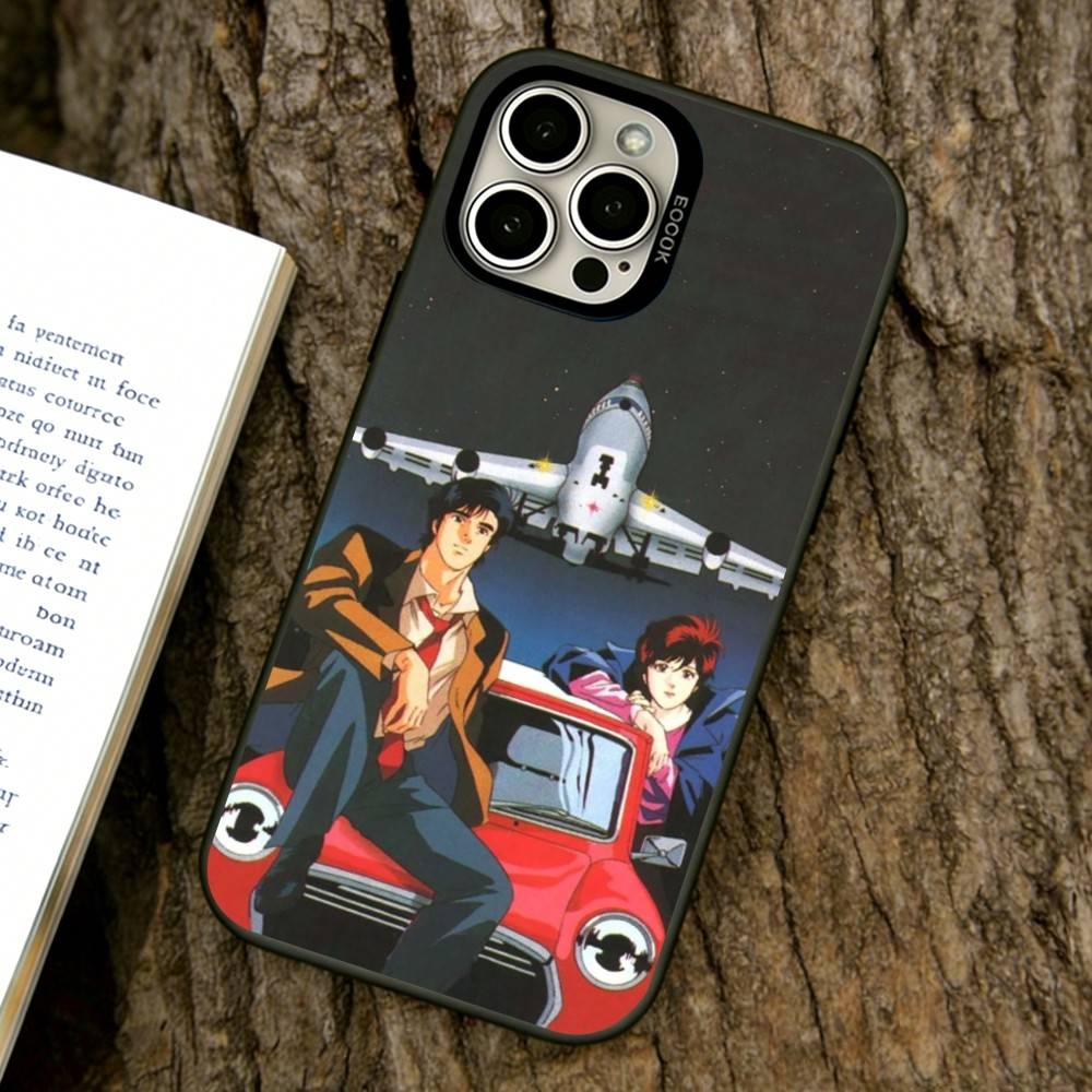City Hunter Phone Case For iPhone 17,16,15,14,13,12,11 Plus,Pro Max,XS,Colored Silver Plated Inside Cover