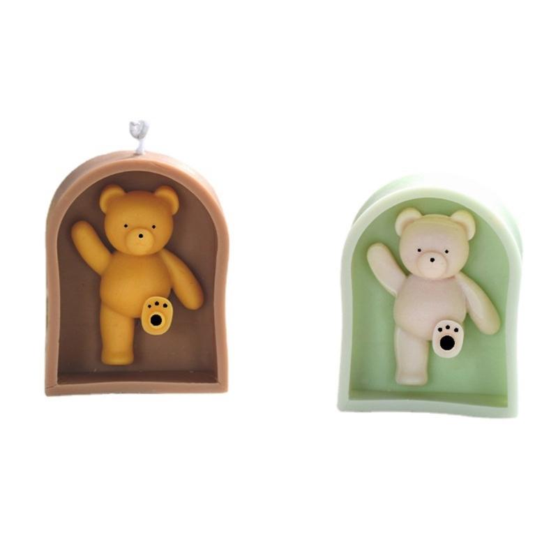 Resin Art Moulds Flexible Silicone Molds Crafting Bear Shape Ornament Molds Suitable for Home Decors and Present