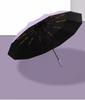 24-Rib Double Keel Extra Large Folding Umbrella - Reinforced, Thickened, Automatic for Sun and Rain, Unisex for Students