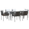 VidaXL Ensemble à manger de jardin 7 pcs coussins résine tressée acier, ensemble à manger, ensemble à manger d'extérieur, 3187058