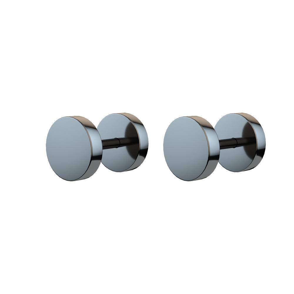 2pcs 16G Colorful Stainless Steel Round Stud Earrings For Women Dumbbell Piercing Earrings Men Punk Jewelry 8mm 10mm