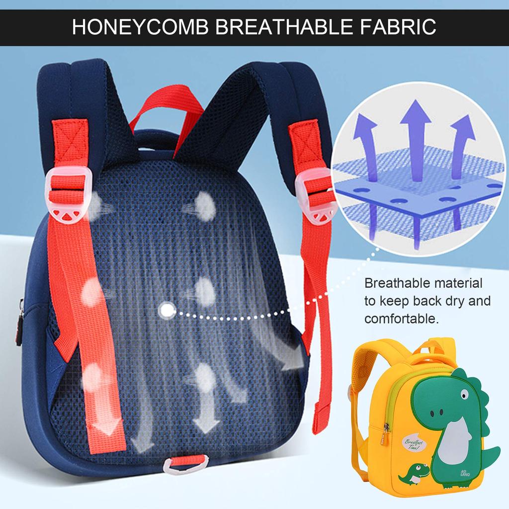 Panegy Toddler Backpack, Cartoon Dinosaur, Mini School Bag/Kindergarten Bag, 24x20x10cm, Yellow