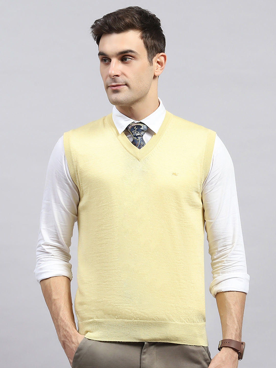 Monte Carlo Mens Regular Fit Solid Sweater 3XL жёлтый