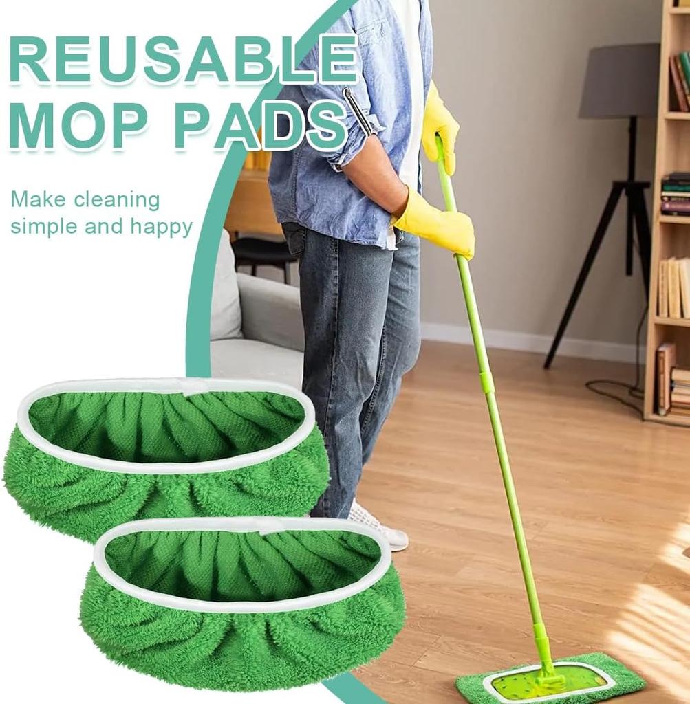 Wet & Dry Microfiber Mop Pads Reusable Floor Sweeper Mop Replacement Cover Dirt Absorption Cleaning Cloths Washable Rag Towel