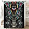 Gotischer Schmetterling Duschvorhang Dunkles Totenkopf-Wandbehang Halloween Heimdekor Waschbares Badezimmer-Set Vintage Künstlerischer Wandbehang