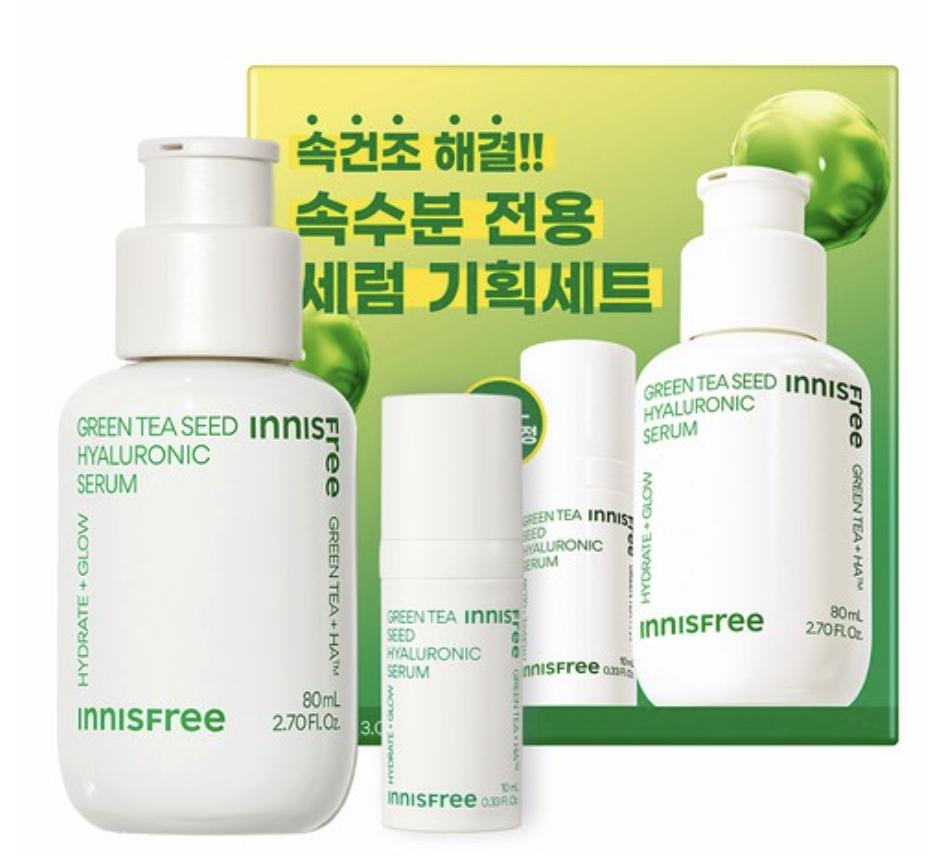

Innisfree Green Tea Seed Hyaluronic Serum Set (80ml + 10ml)