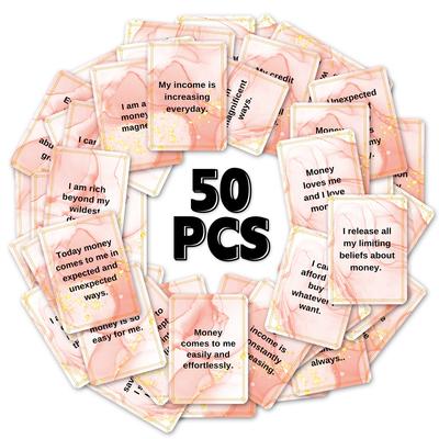 50 Tarjetas de Afirmación para Mujeres, Citas Positivas Diarias, Tarjetas Motivacionales de Auto-Aliento para el Bienestar Mental, Idea de Regalo