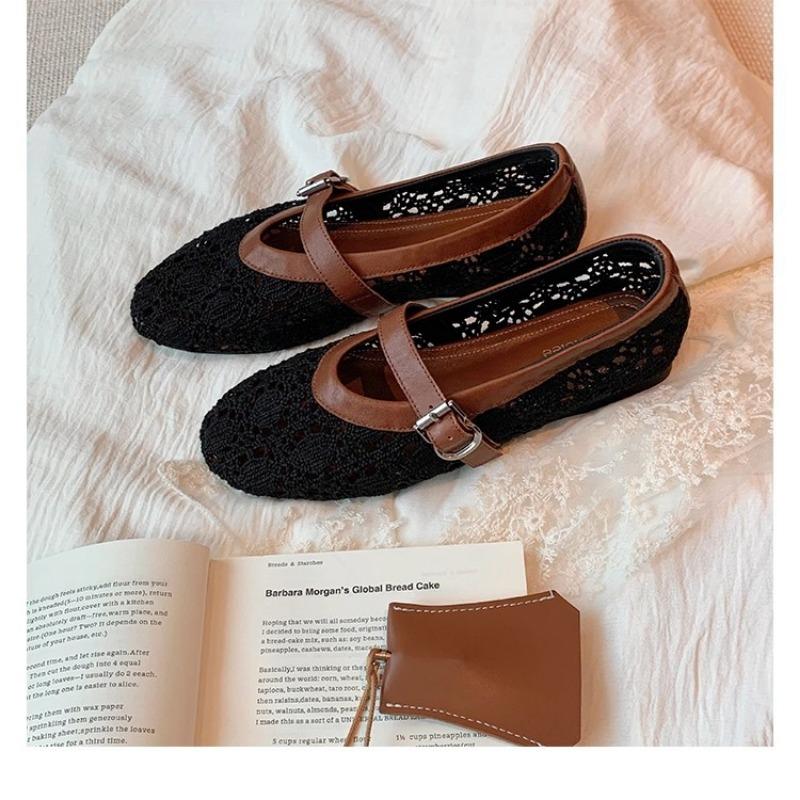 A New Style of Women's Shoes with A Hollowed-out Design and A Versatile Shallow Opening One-shoulder Style