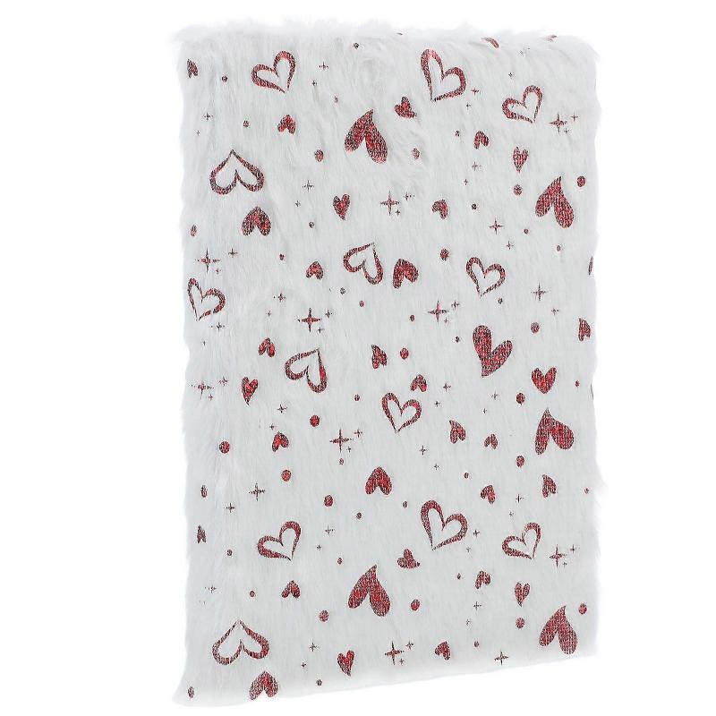 Heart Design Valentines Plush Notebook for Writing and Planning