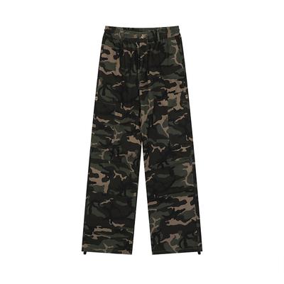 Outdoor Work Pants, Trendy Brand Camouflage Pants For Men, American Style Camouflage Work Pants With Adjustable Leg Ties