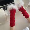 Punk Subculture Gloves Sleeves for Halloween Party Feathered Fingerless Gloves