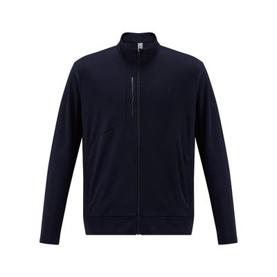 Essential Series Einfarbig Atmungsaktiv Stehkragen Winddicht Gestrickt Langarm Jacke Herrenjacken Mitternachtsblau K2CC41A4