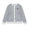 American College Style Knit Cardigan Embroidered Letter Hollow Unisex Casual Versatile