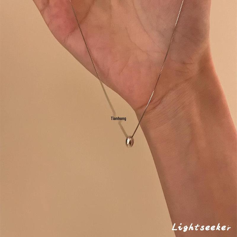 2025 New Style Acacia Bean Clavicle Necklace in 925 Sterling Silver for Women - Elegant Light Luxury Design