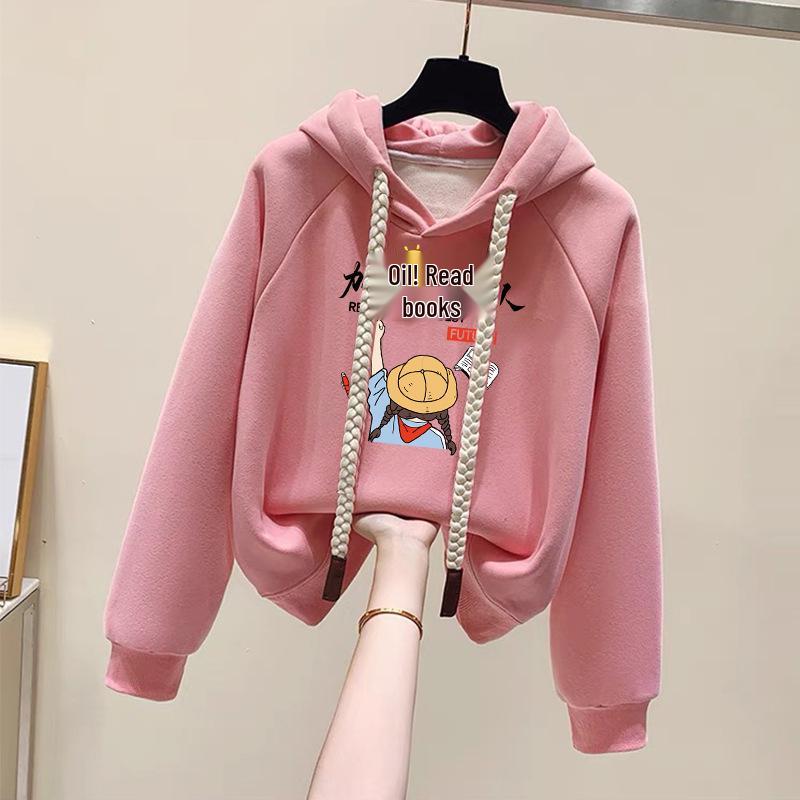 Women's Fleece-Lined Hooded Sweatshirt - New 2024 Petite Winter Dopamine Style