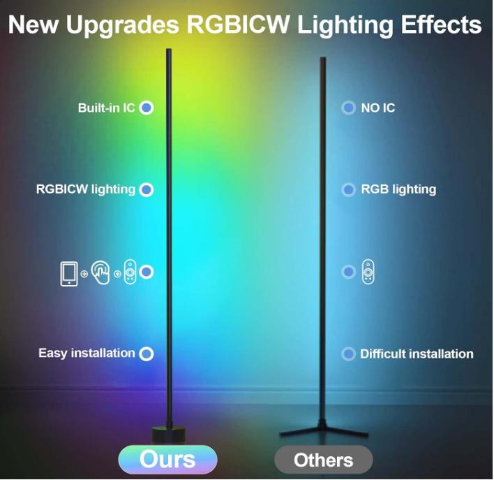 Led Floor Lamps Living Room Bedroom Colorful Nnight Llights Party E-sports Atmosphere Lights 120CM Multiple Color Switching