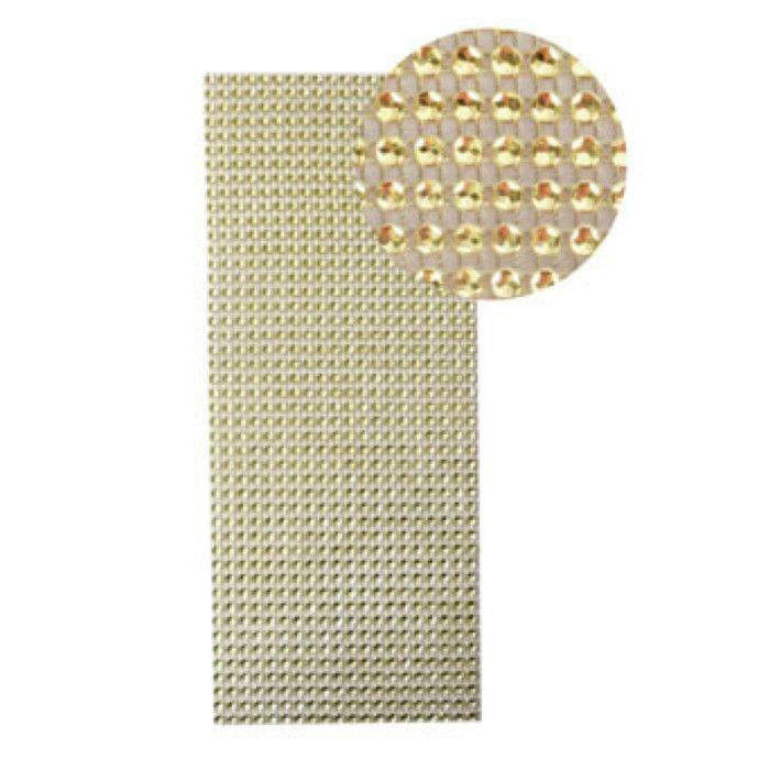 Plaque de strass adhésive 10 x 25 cm Doré