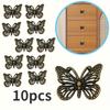 Elegant Bronze 10Pcs Butterfly Drawer Pulls - Decorative Cabinet Handles with Intricate Design - Multi-Component Bundle