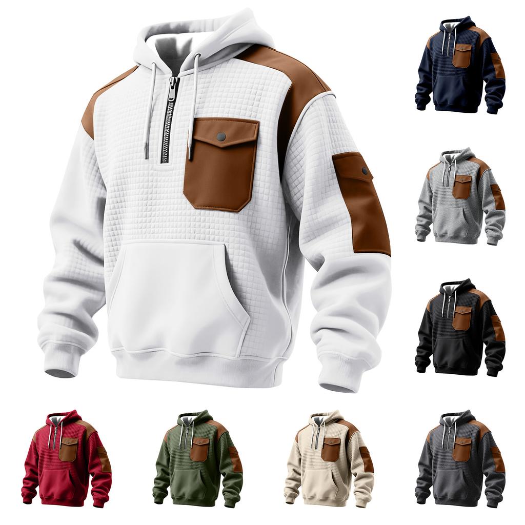 Men's Solid Color Sweatshirt Hoodie Men's Sports Large Size Casual Sweatshirt