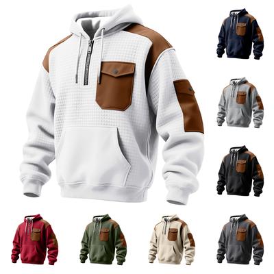 Herren einfarbiger Sweatshirt-Hoodie Herren Sport Übergröße Freizeit-Sweatshirt