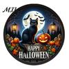 Decorative Halloween Lights LED Glowing Hanging Decor, Acrylic Window Ornament with Light, Spooky Ambiance Decorations Sign for Door Wall Haunted