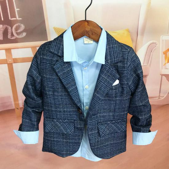 2025 Мальчиковый блейзер в корейском стиле на весну/осень: Повседневный, Красивый и Формальный Пиджак для Детей 110cm