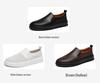 Men's Large Size Genuine Leather Slip-on Loafers - Breathable and Versatile White Shoes in Size 45-47