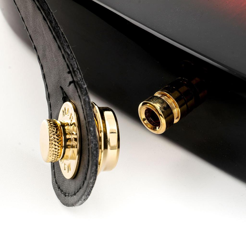 Musiclily Pro Steel Guitar Strap with Locking Pin for Electric Gold of Guitar/Bass, (Set 2)