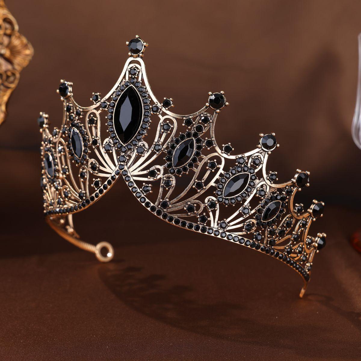 

Корона невесты Головной убор Темная и высококлассная Сплавная корона Аксессуар для волос Аксессуары для костюма для косплея на Хэллоуин
